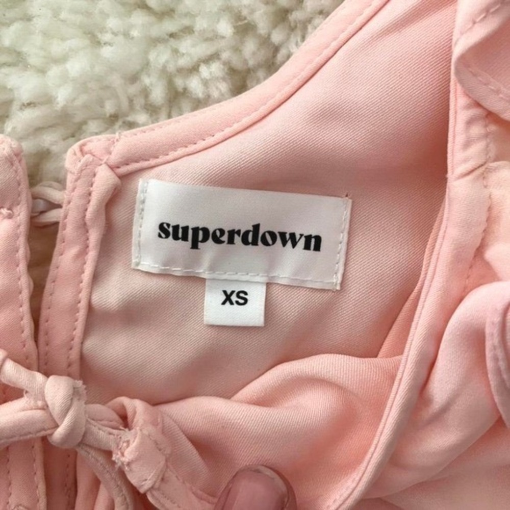 Pink‎ milkmaid ruffle top size XS coquette - Picture 3 of 4